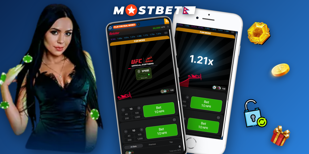 Aviator game Mostbet interface showing red plane, multiplier graph and Cash Out button
