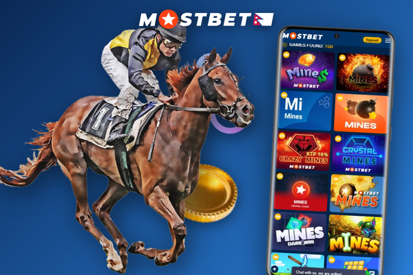 Mostbet Mines demo mode badge with virtual credits on a 5x5 practice grid