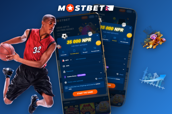 Mostbet create account screen on Android app showing four registration method icons