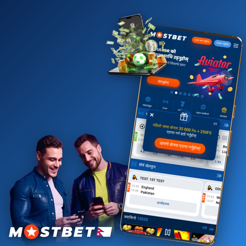 Mostbet official website hero banner with Himalayan silhouette for Nepal players