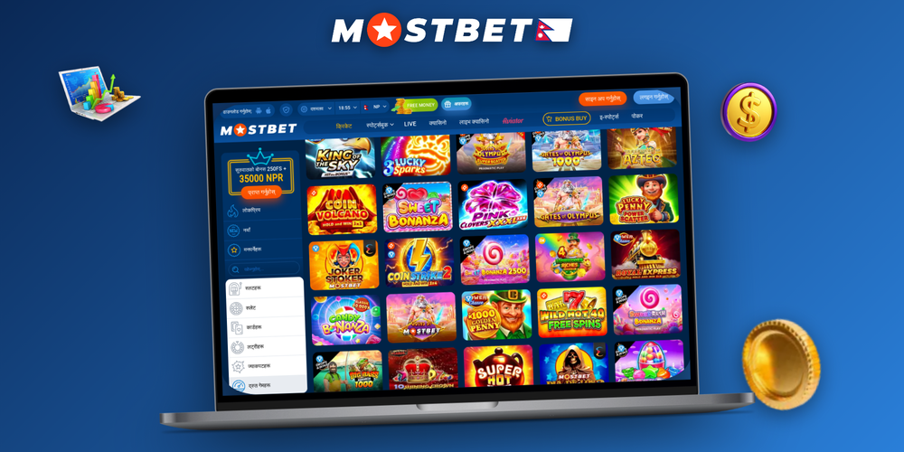 Mostbet online casino desktop lobby showing slot tiles and live dealer previews